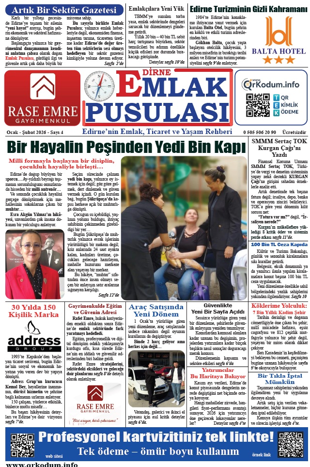 Emlak Pusulası Gazetesi Sayı 4 – Edirne Emlak, Ticaret ve Yaşam Rehberi