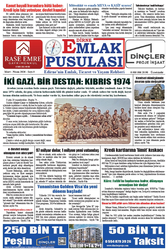 Emlak Pusulası Gazetesi Sayı 5 – Edirne Emlak, Ticaret ve Yaşam Rehberi