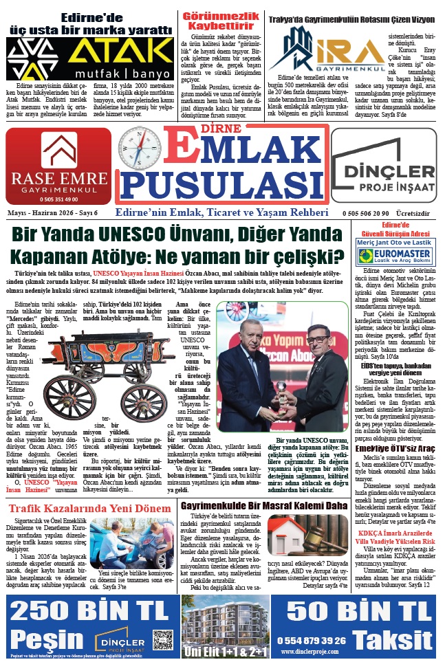 Emlak Pusulası Gazetesi Sayı 6 – Edirne Emlak, Ticaret ve Yaşam Rehberi